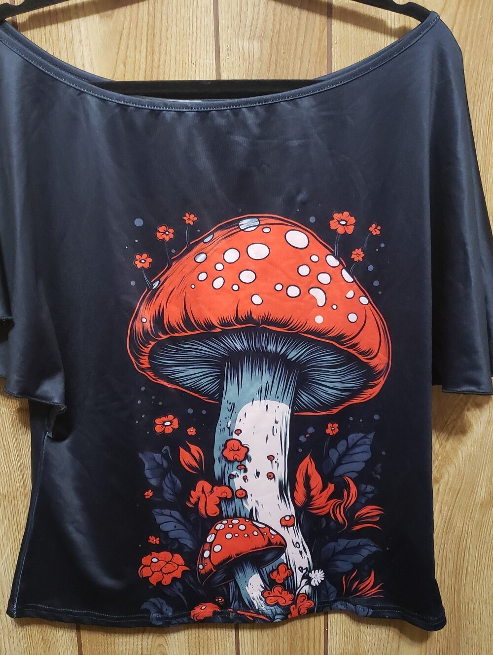 Mushroom Off-the-shoulder Flutter Sleeve Top Festival Fairy Bohemian